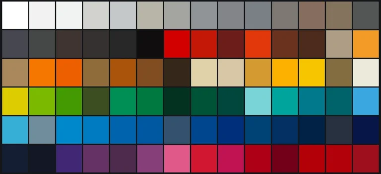 Gli 84 colori della pellicola 3M Scotchcal 7125 in mosaico