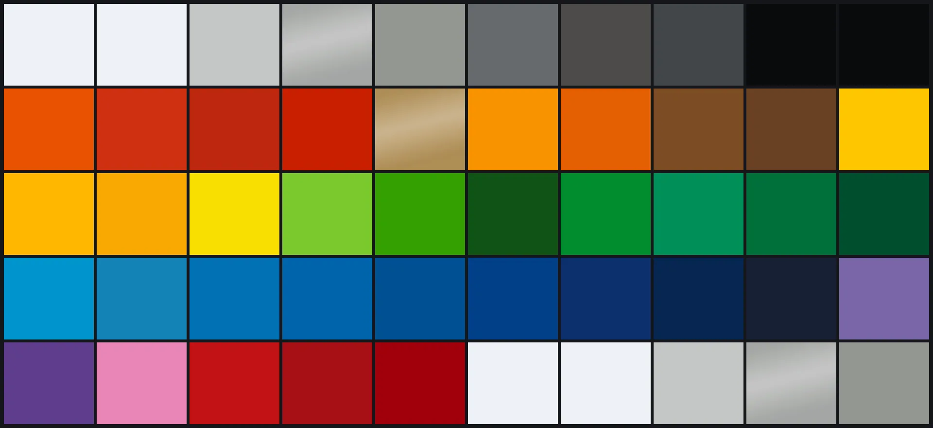 I colori della pellicola 3M Scotchcal serie 50 in mosaico
