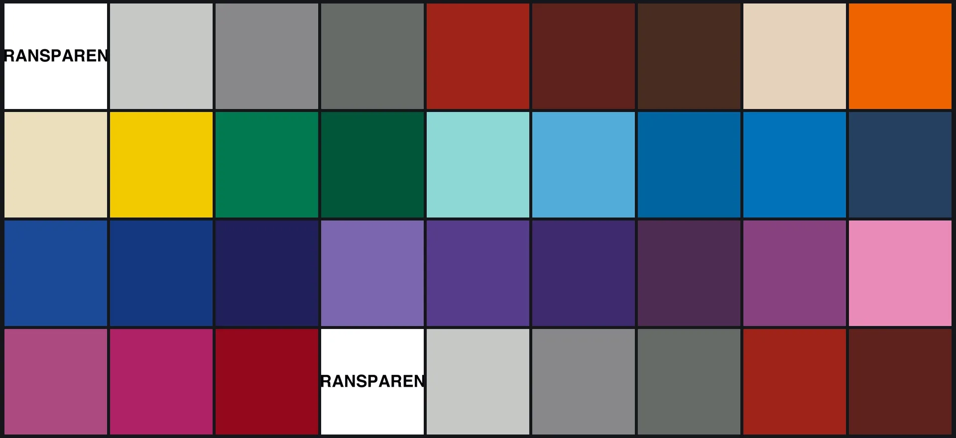 I colori della pellicola 3M Scotchcal serie 80 in mosaico