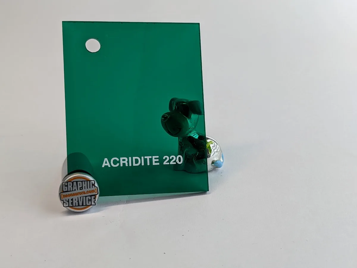Lastra in PMMA colato Acridite 220, verde smeraldo trasparente