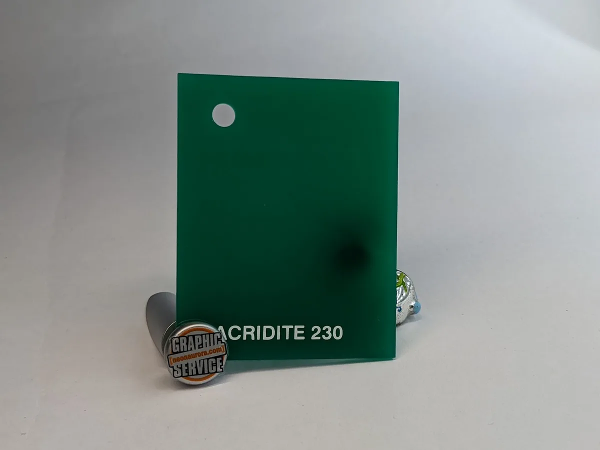 Lastra in PMMA colato Acridite 230, verde smeraldo opaco