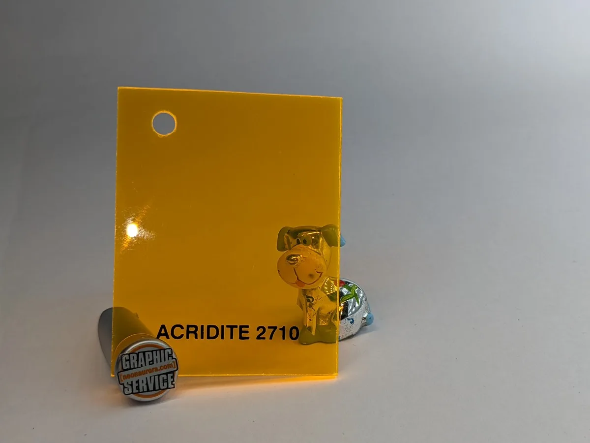 Lastra in PMMA colato Acridite 2710, arancio giallo trasparente fluorescente