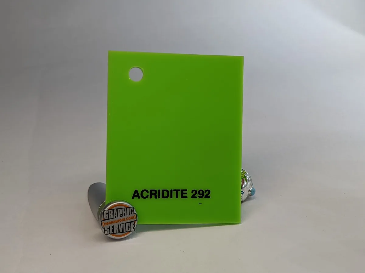 Lastra in PMMA colato Acridite 292, verde lime acido