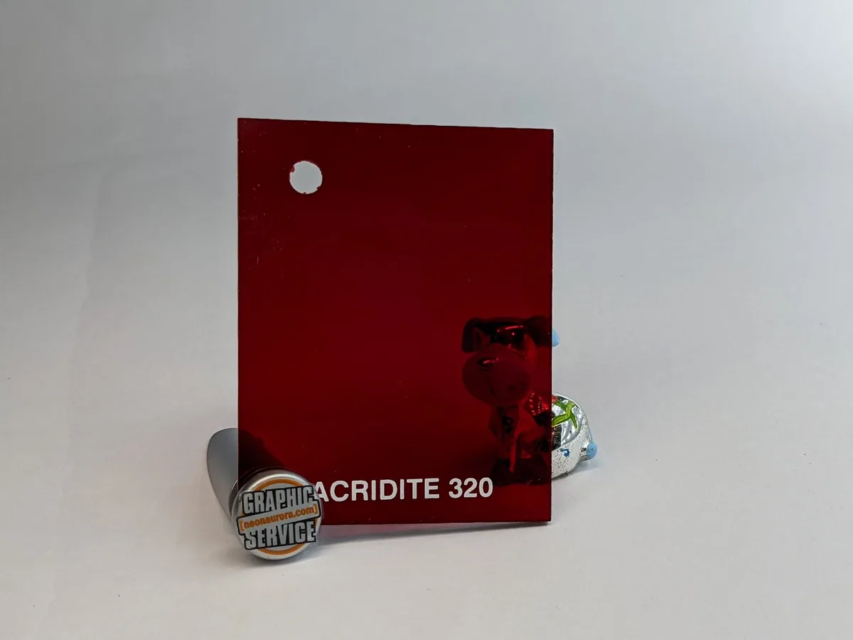 Lastra in PMMA colato Acridite 320, rosso granato scuro