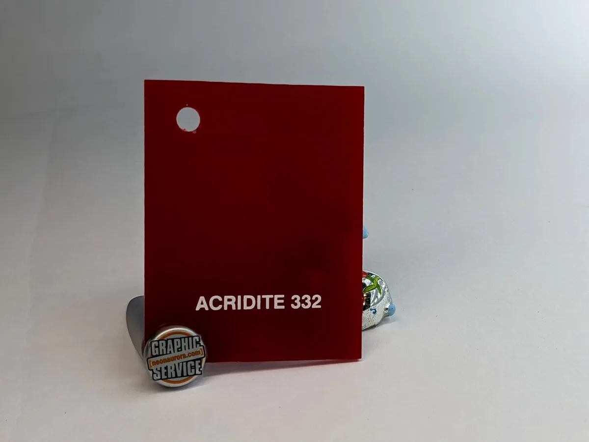 Lastra in PMMA colato Acridite 332, rosso scuro trasparente