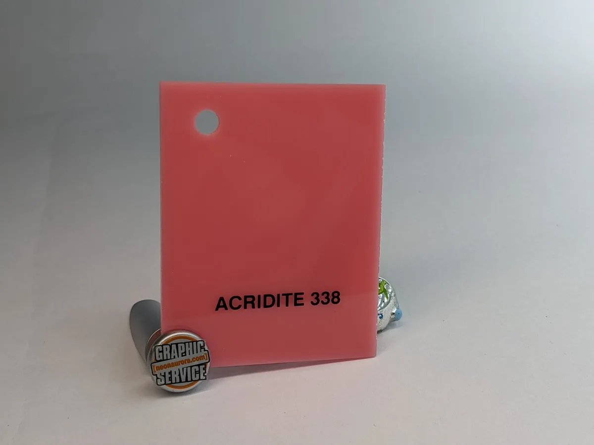 Lastra in PMMA colato Acridite 338, rosa corallo opaco