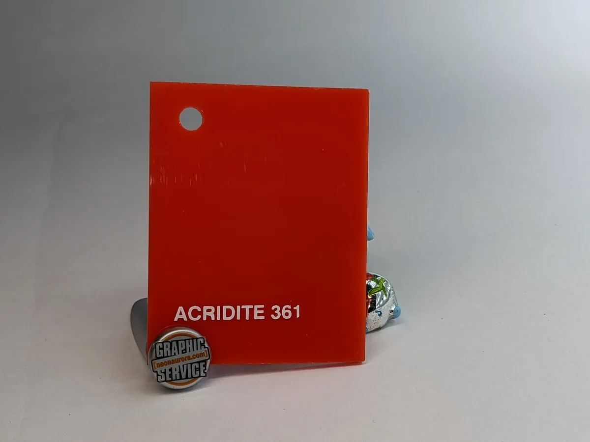 Lastra in PMMA colato Acridite 361, rosso arancio opaco