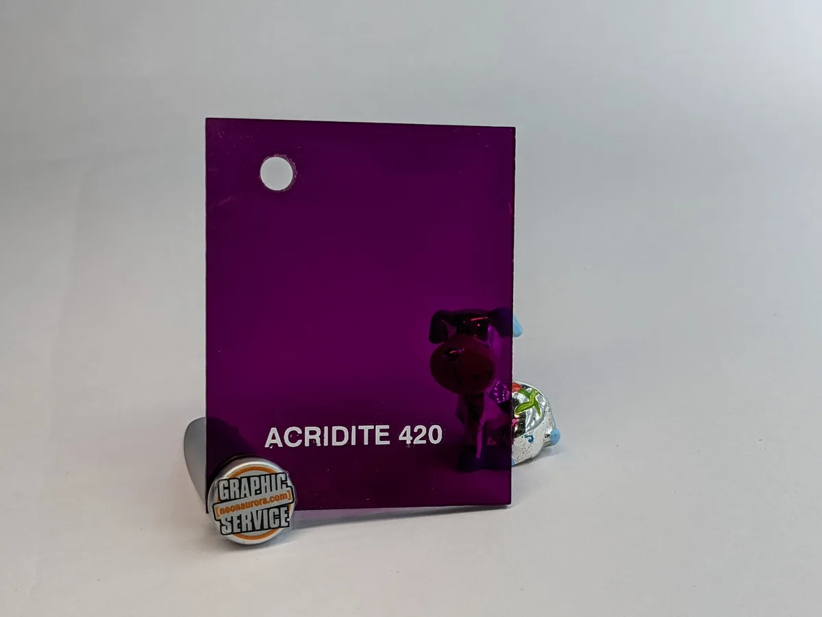 Lastra in PMMA colato Acridite 420, viola scuro trasparente