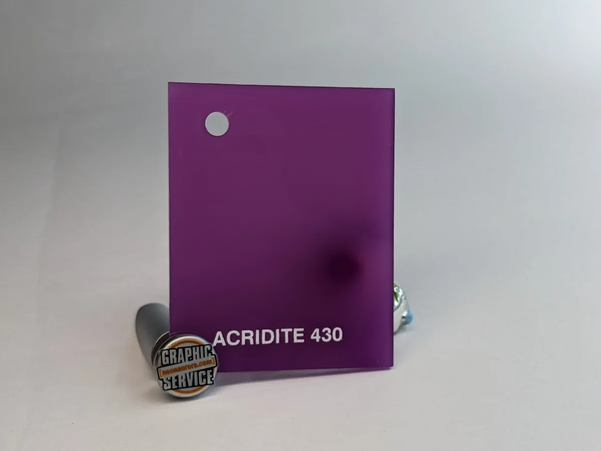 Lastra in PMMA colato Acridite 430, viola prugna