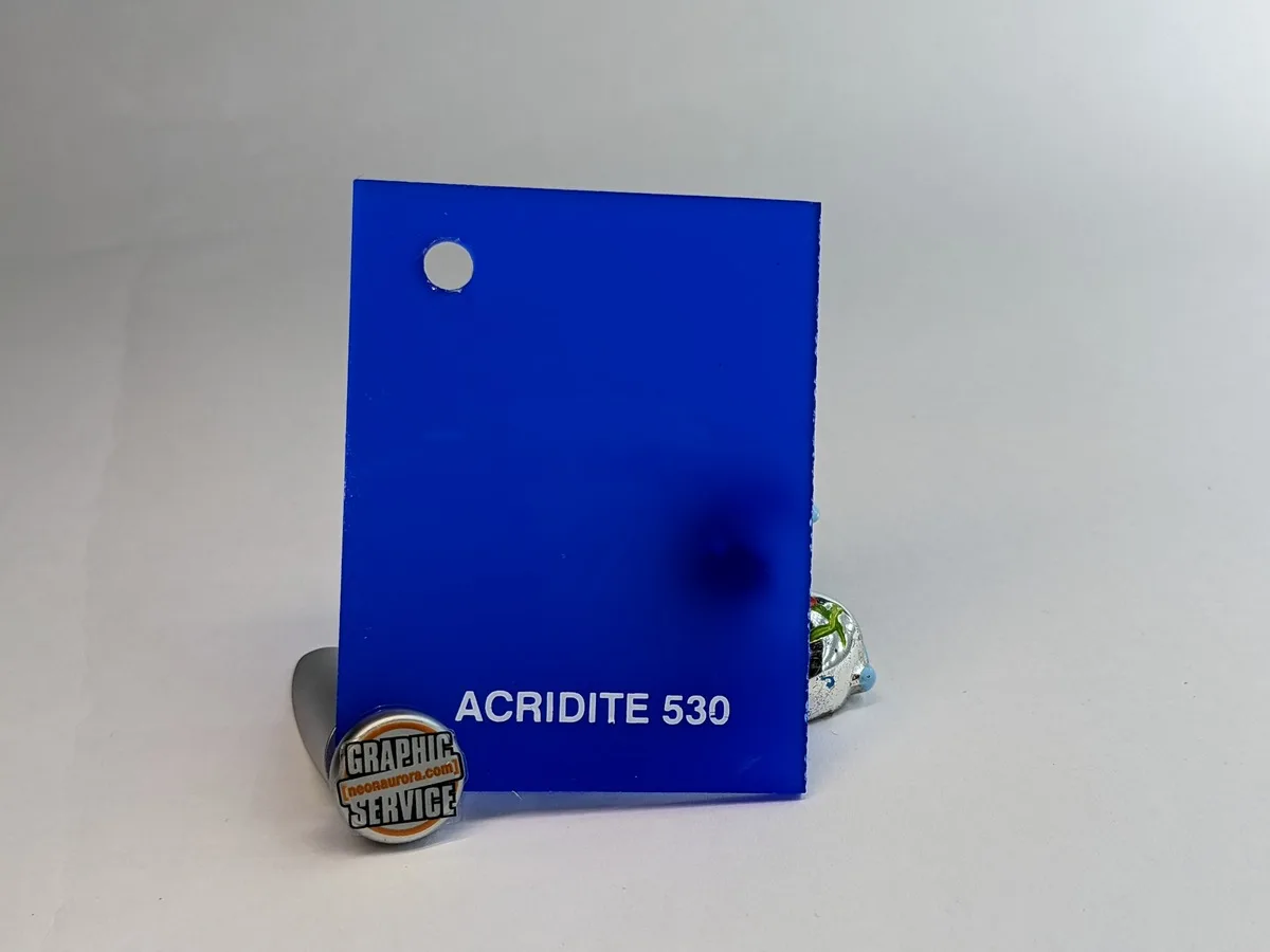 Lastra in PMMA colato Acridite 530, blu cobalto