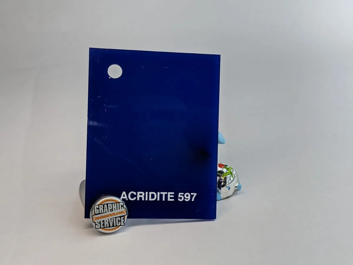 Lastra in PMMA colato Acridite 597, blu oltremare scuro