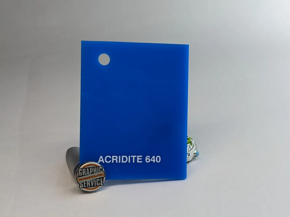 Lastra in PMMA colato Acridite 640, blu elettrico opaco