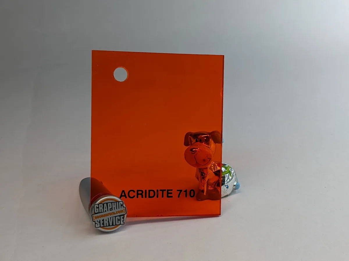 Lastra in PMMA colato Acridite 710, rosso arancio trasparente
