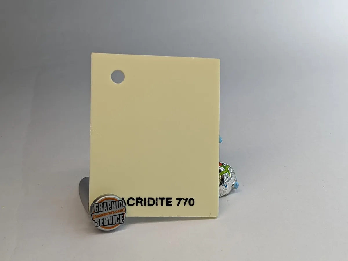 Lastra in PMMA colato Acridite 770, crema chiaro opaco