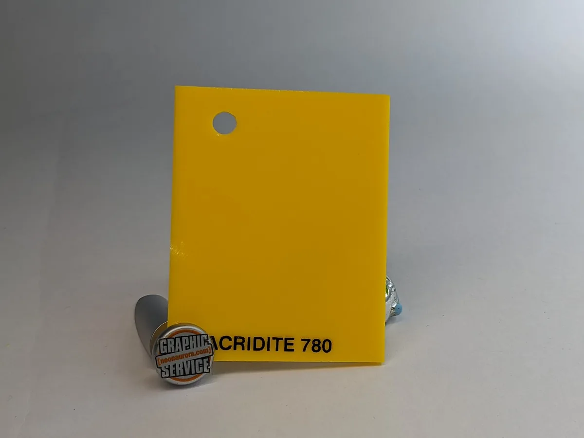 Lastra in PMMA colato Acridite 780, giallo arancio opaco
