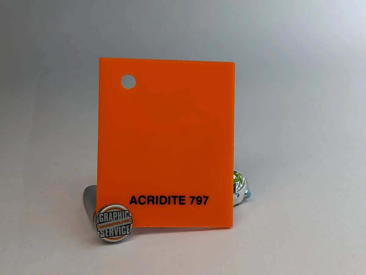 Lastra in PMMA colato Acridite 797, arancione acceso opaco