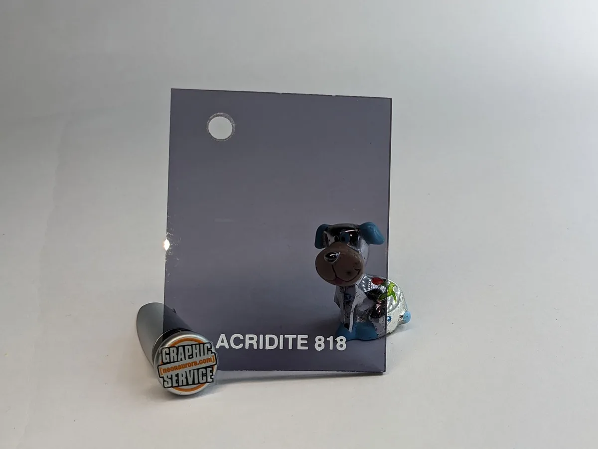 Lastra in PMMA colato Acridite 818, grigio violaceo trasparente