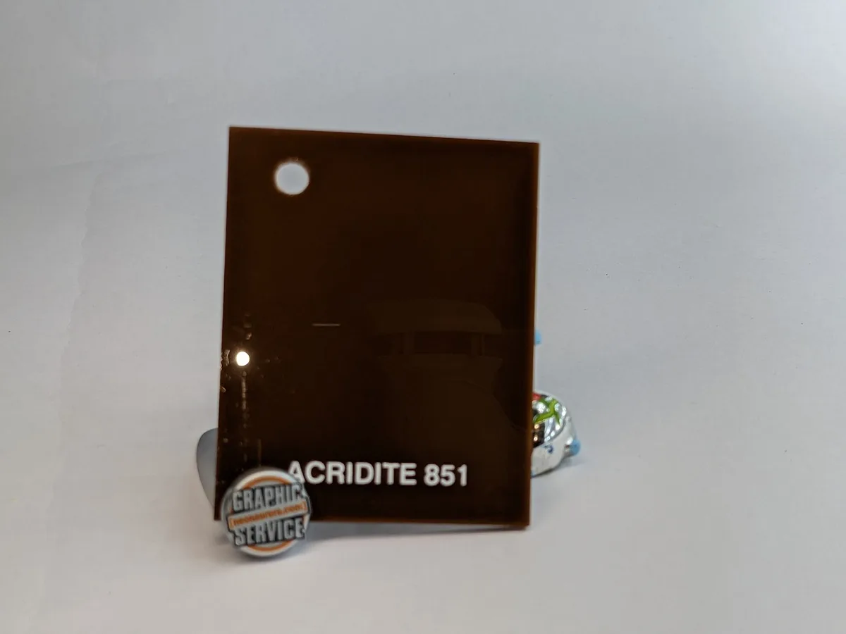 Lastra in PMMA colato Acridite 851, marrone cioccolato trasparente