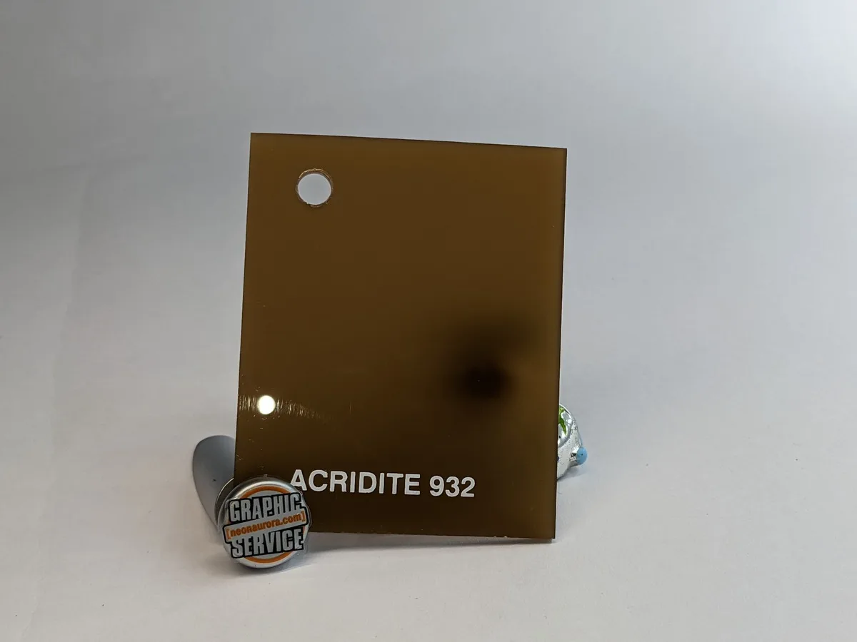Lastra in PMMA colato Acridite 932, bronzo ambra scuro