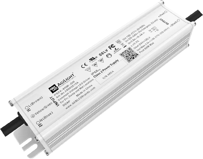 Alimentatore per LED Agilight PS24 in cassa metallica bianca, foto del produttore