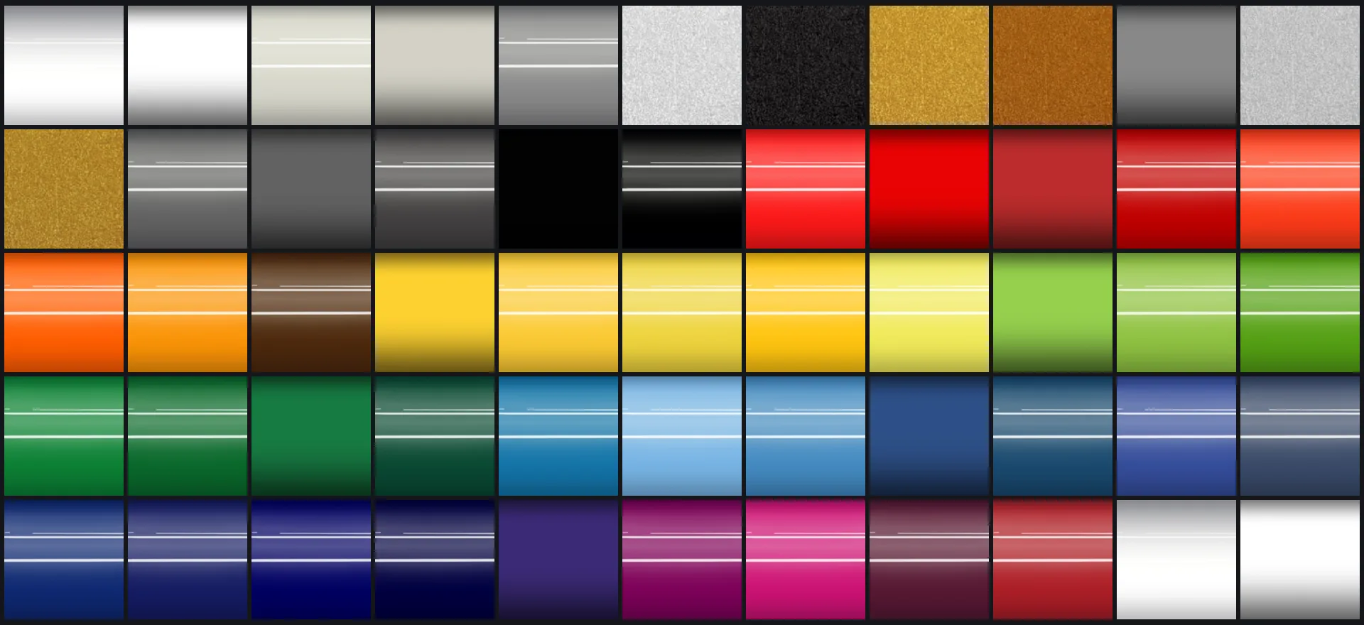 I colori della pellicola APA Superfast in mosaico