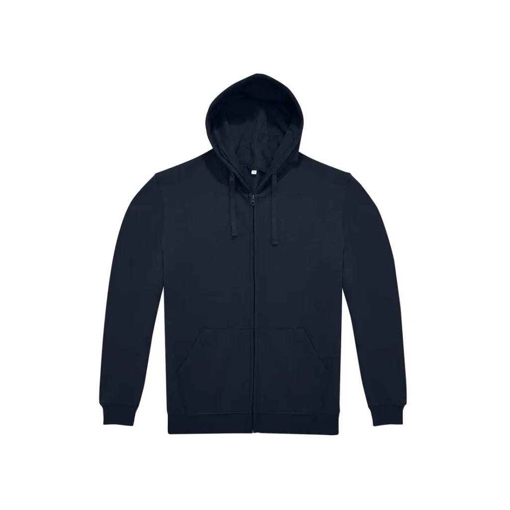 Felpa B&C ID.224 Zip Hood, colore Navy