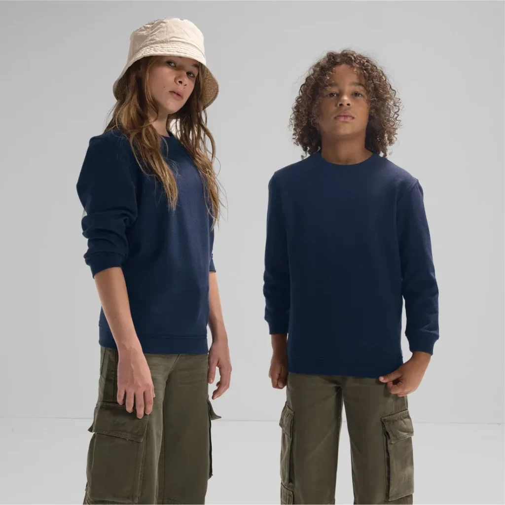 Felpa B&C ID.332 Crew /kids, colore Navy
