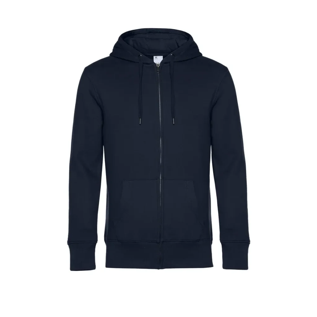 Felpa B&C KING Zipped Hood, colore Navy Blue (Urban Navy)