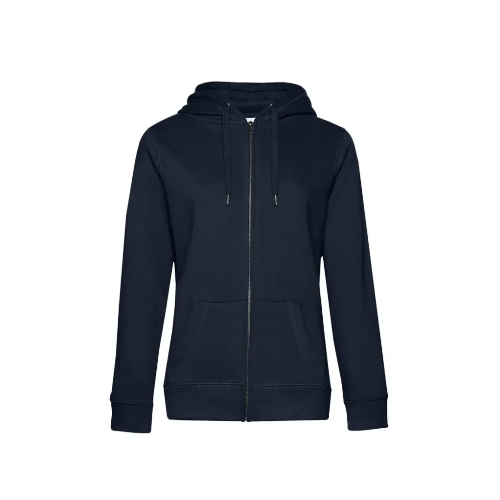 Felpa B&C QUEEN Zipped Hood, colore Navy Blue (Urban Navy)
