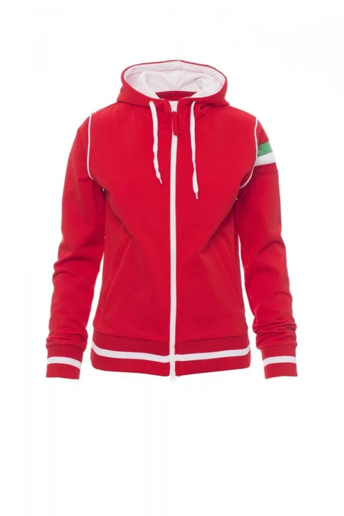 Felpa KANSAS, colore Rosso/Bianco