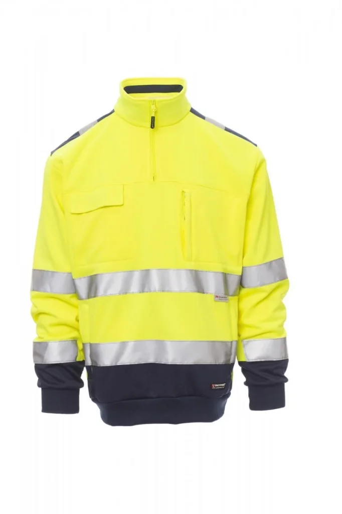 Felpa VISION, colore Giallo Fluo/Blu Navy