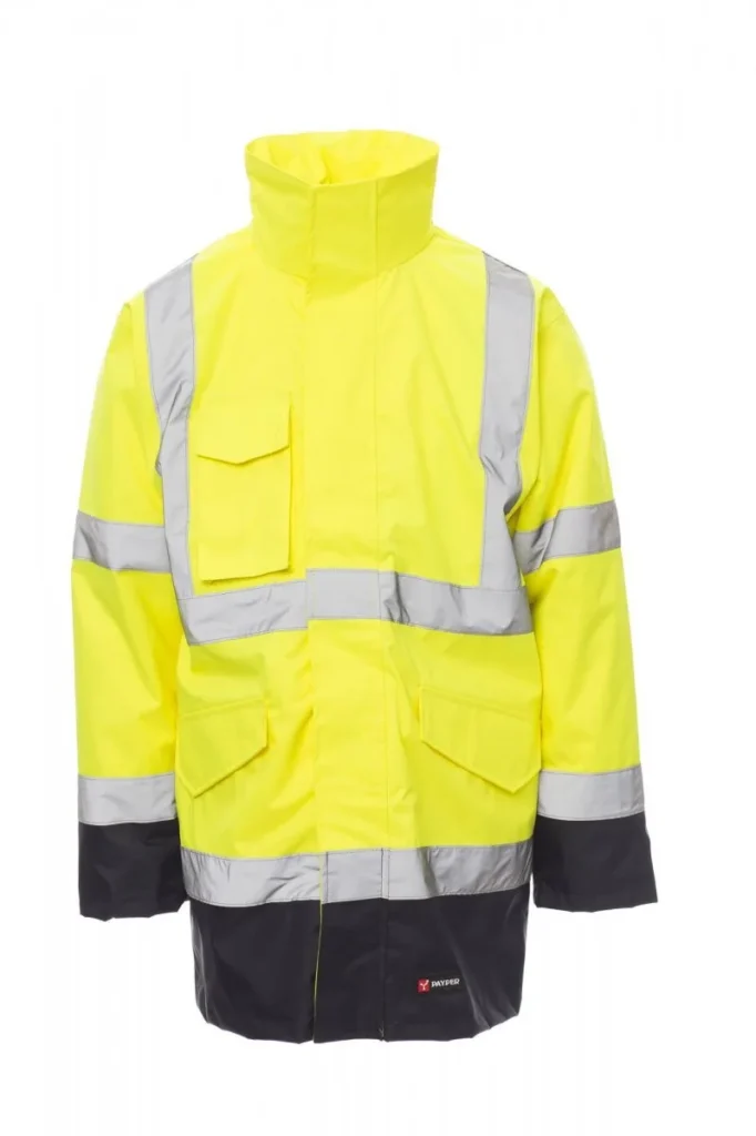 Giacca DOCKYARD, colore Giallo Fluo/Blu Navy