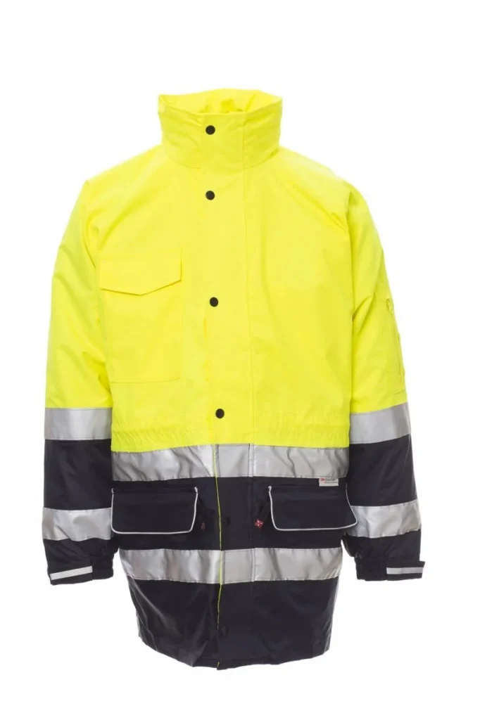 Giacca SECURITY, colore Giallo Fluo/Blu Navy
