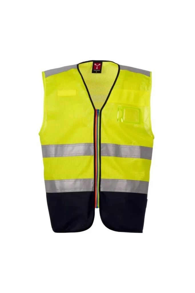 Gilet ACK MESH, colore Giallo Fluo/Blu Navy
