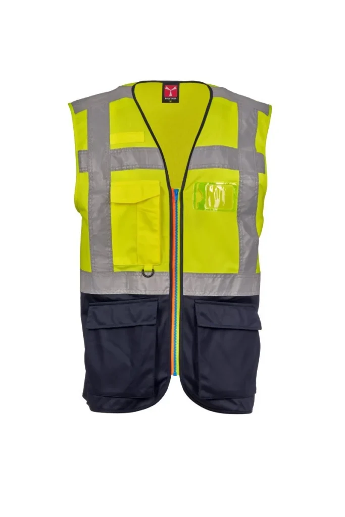 Gilet EXTROVERT, colore Giallo Fluo/Blu Navy