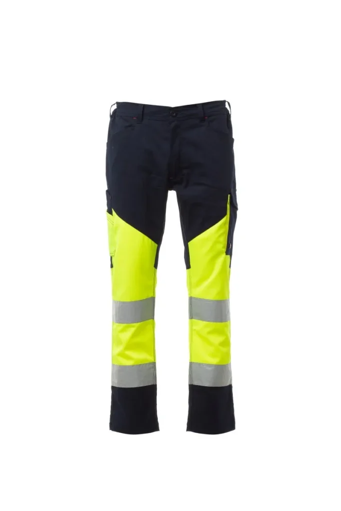 Pantalone da lavoro WORKING SUMMER, colore Giallo Fluo/Blu Navy