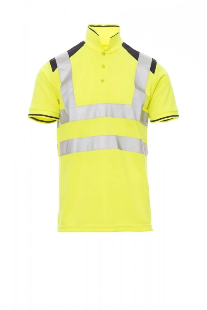 Polo GUARD+, colore Giallo Fluo/Blu Navy