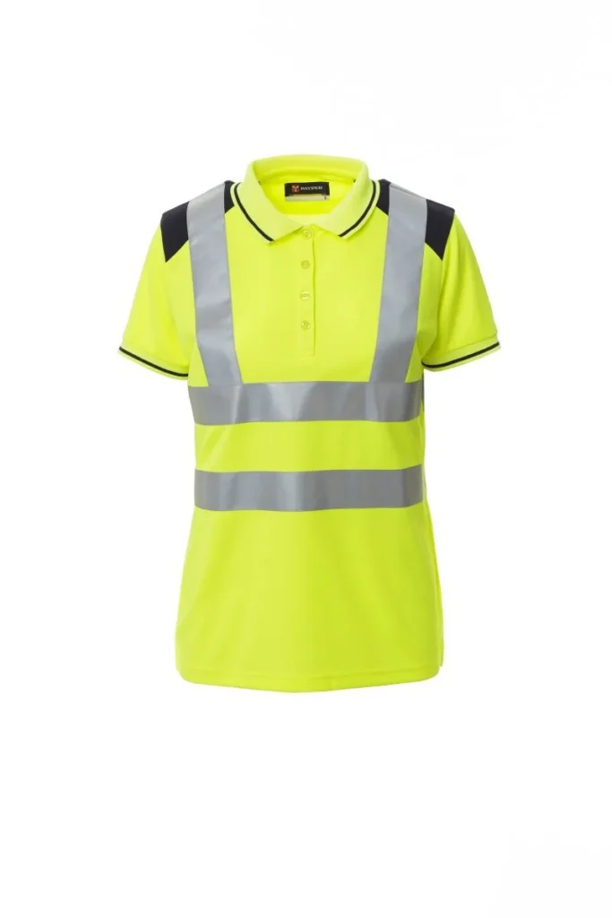 Polo GUARD+LADY, colore Giallo Fluo/Blu Navy