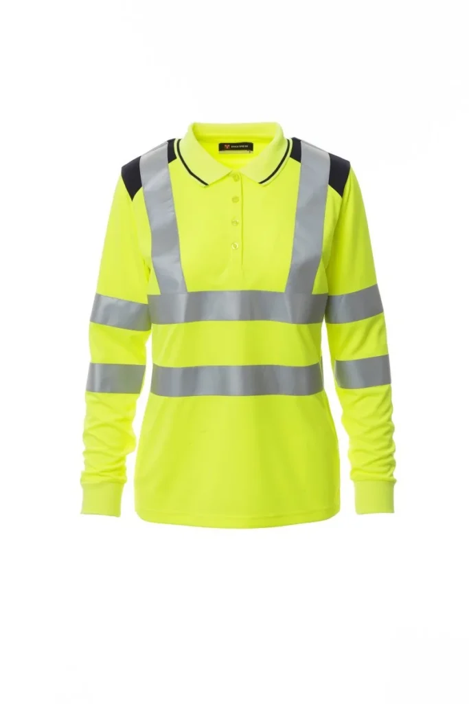 Polo GUARD+WINTER LADY, colore Giallo Fluo/Blu Navy