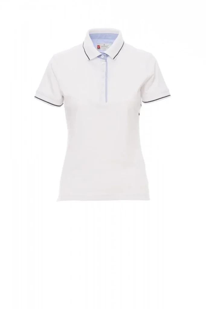 Polo LEEDS, colore Bianco/Blu Navy