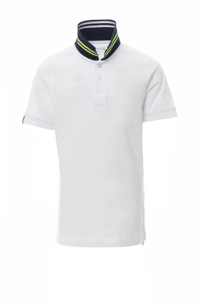 Polo NAUTIC KIDS, colore Bianco/Blu Navy-Bianco/Giallo Fluo