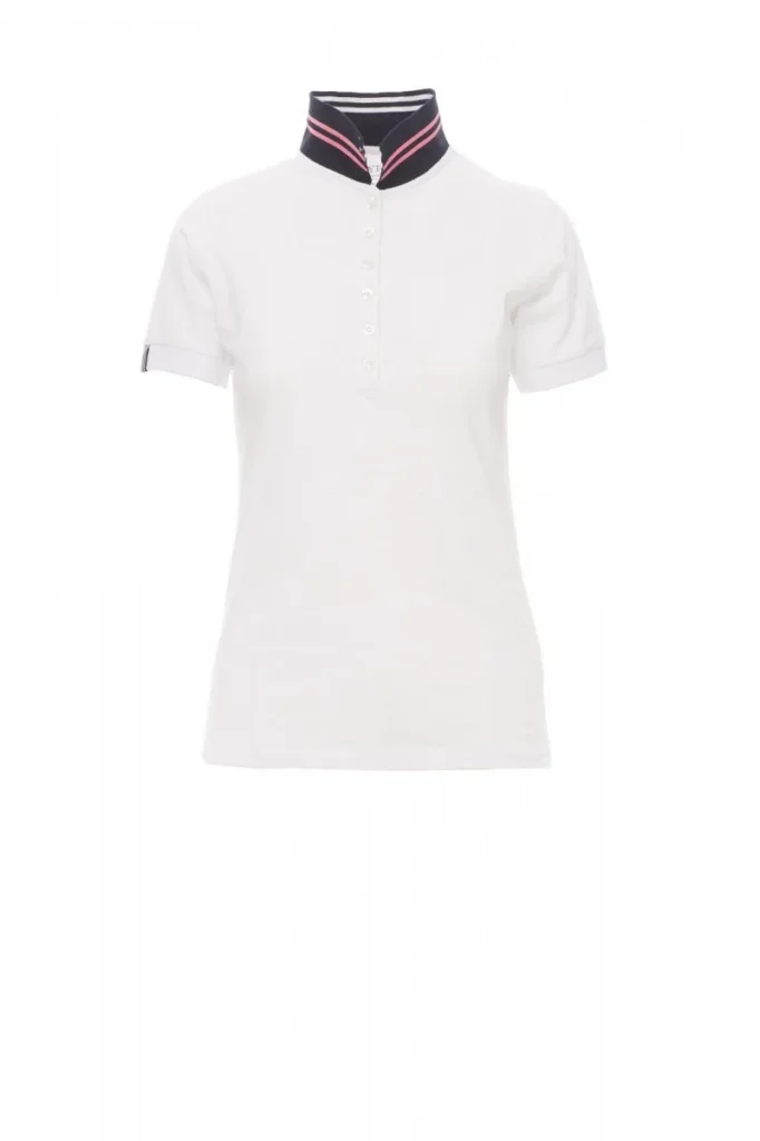 Polo NAUTIC LADY, colore Bianco/Blu Navy-Bianco/Fucsia Fluo