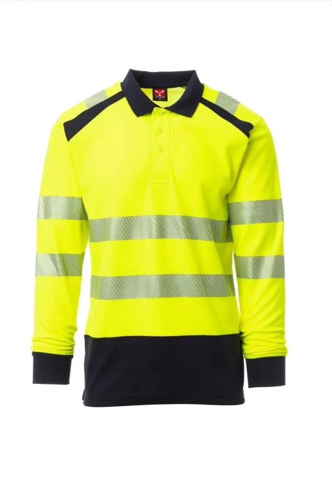Polo ROAD WINTER, colore Giallo Fluo/Blu Navy
