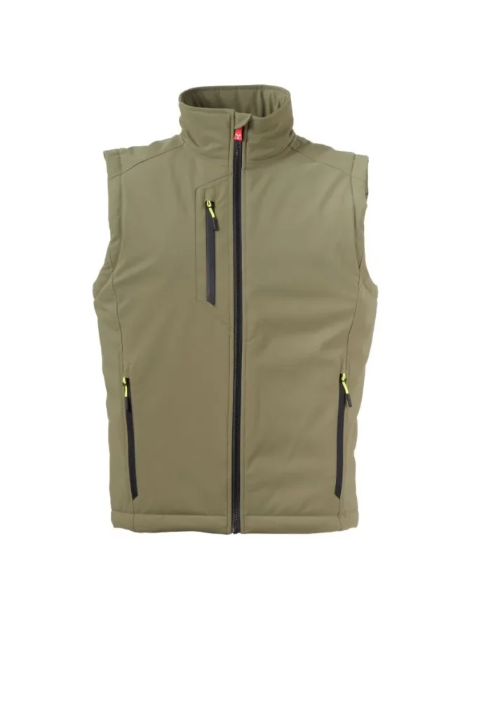 Softshell CREEK VEST LITE PAD, colore Verde Militare/Verde