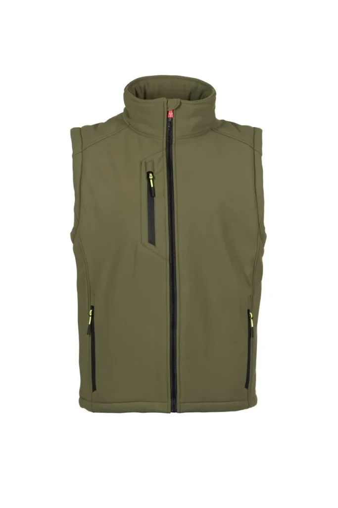 Softshell CREEK VEST PAD, colore Verde Militare/Verde