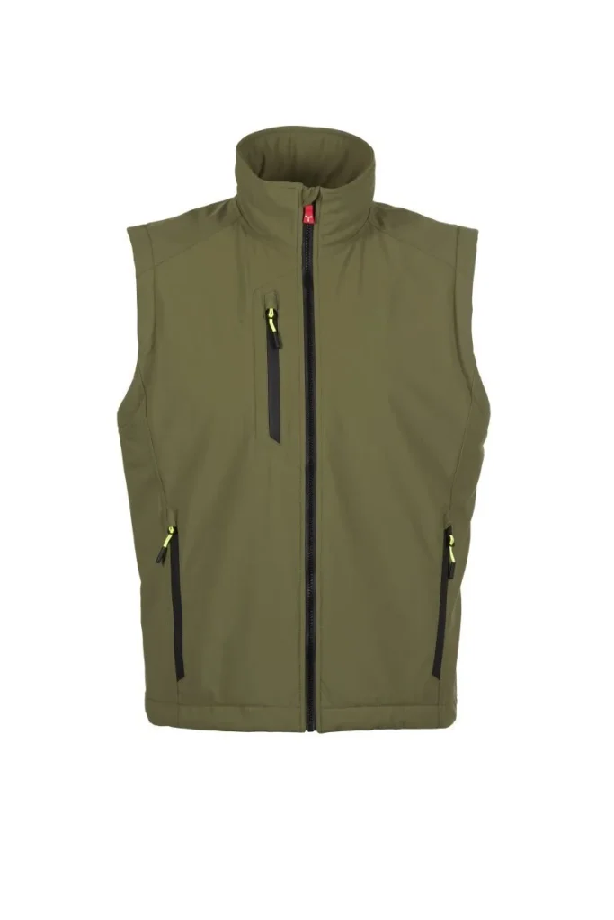 Softshell CREEK VEST ULTRALITE PAD, colore Verde Militare/Verde
