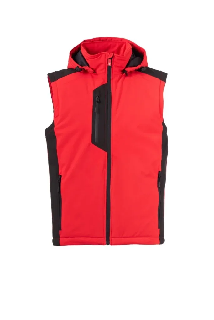 Softshell GALWAY VEST ULTRALITE PAD 140, colore Rosso/Nero