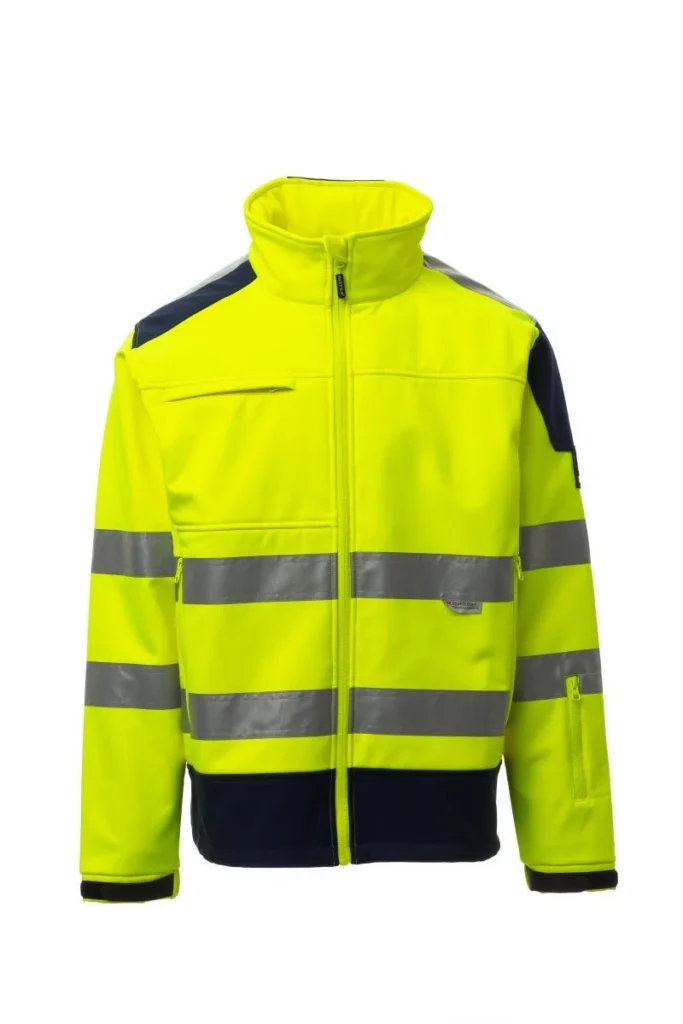 Softshell SCREEN, colore Giallo Fluo/Blu Navy