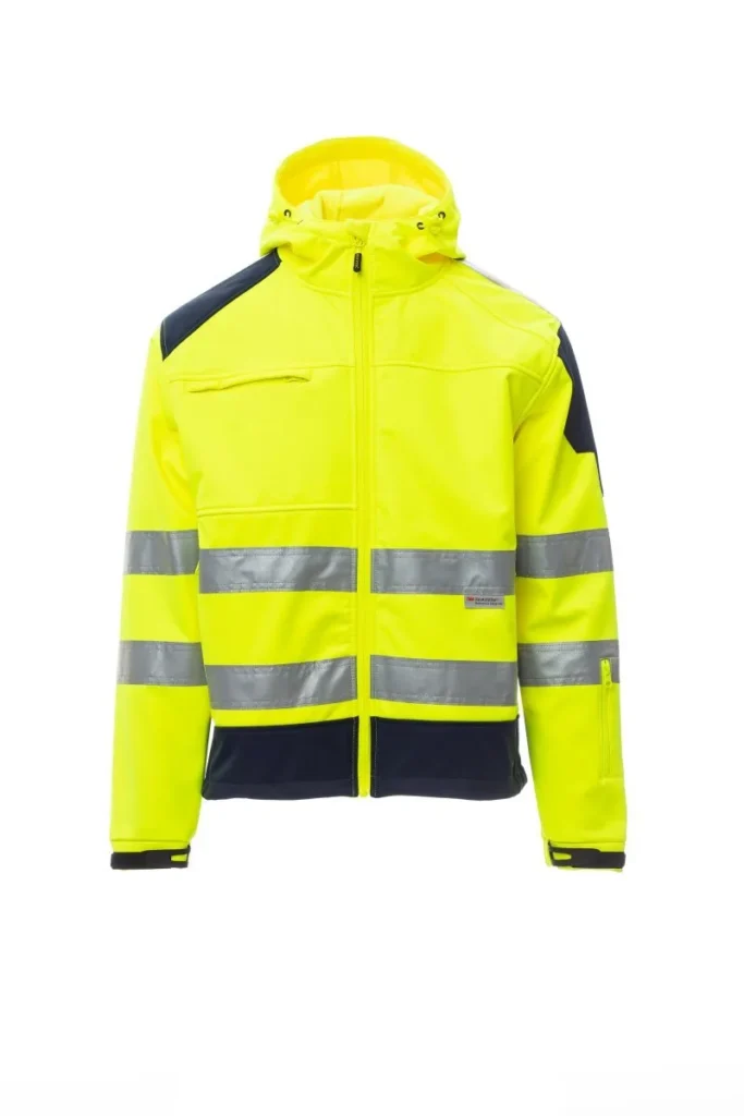Softshell SHINE 2.0, colore Giallo Fluo/Blu Navy