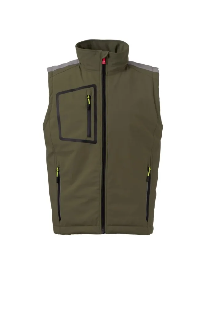 Softshell STREAM VEST LITE PAD, colore Verde Militare/Verde